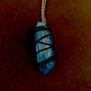 Blue crystal necklace